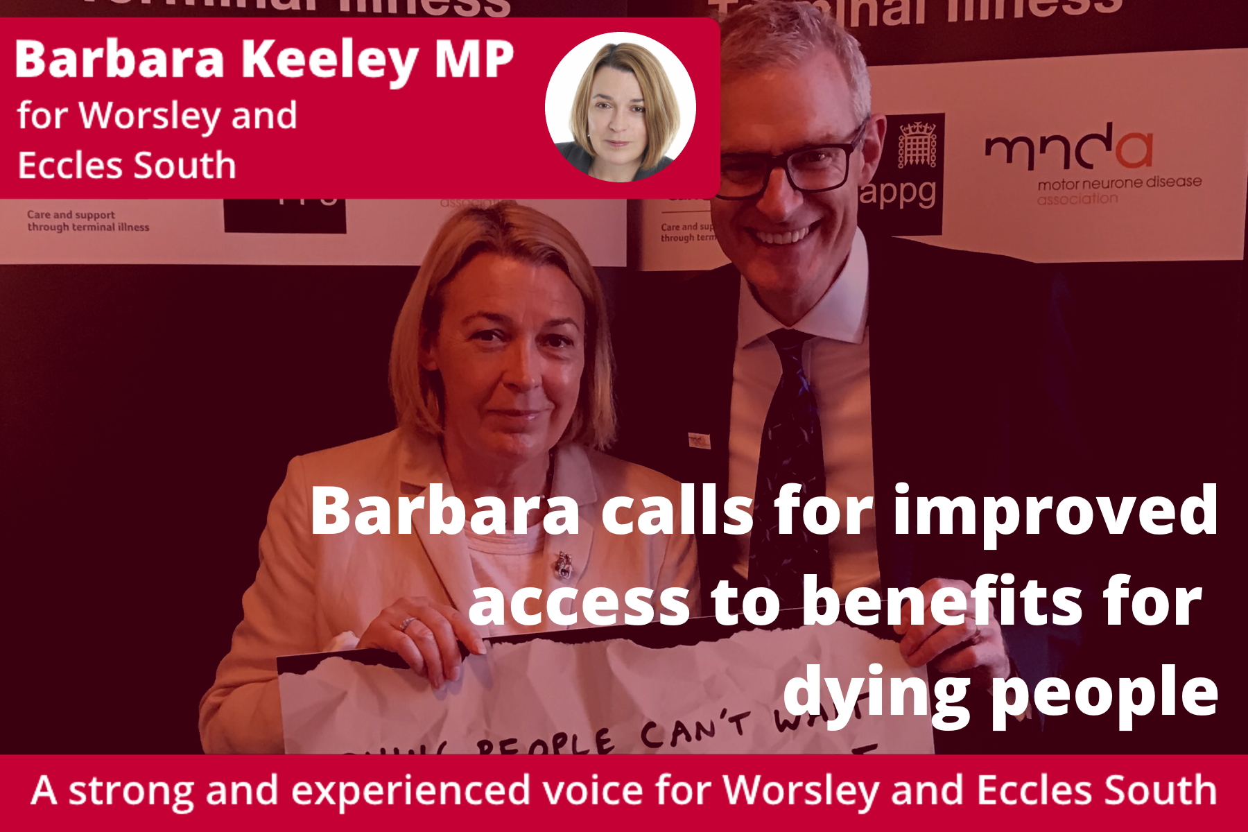 Barbara calls for improved access to benefits for dying people