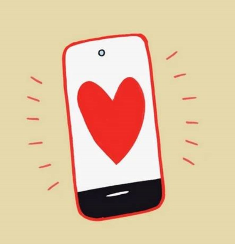 Smartphone with love heart